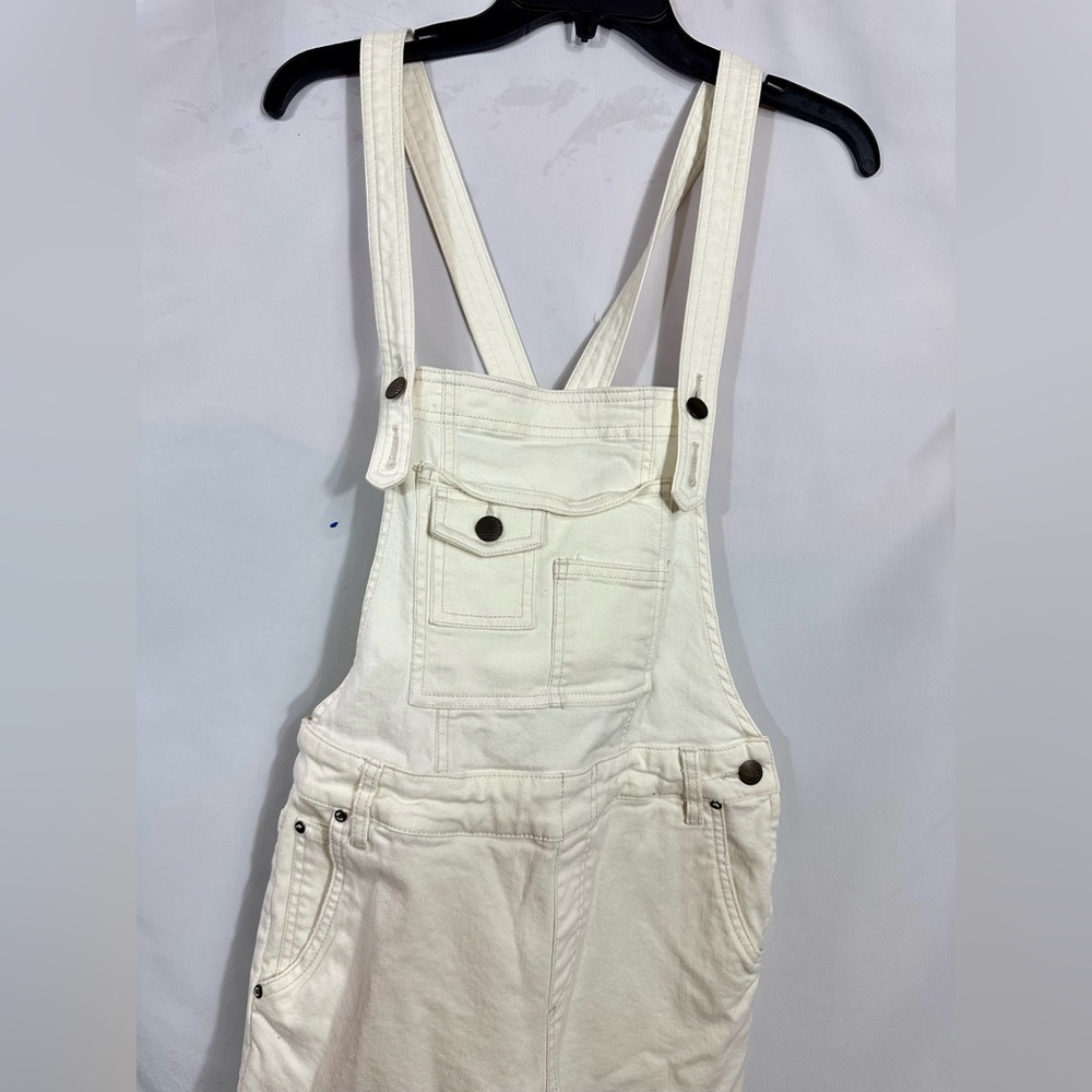 free people white denim skinny overalls size 26 - Picture 3 of 9